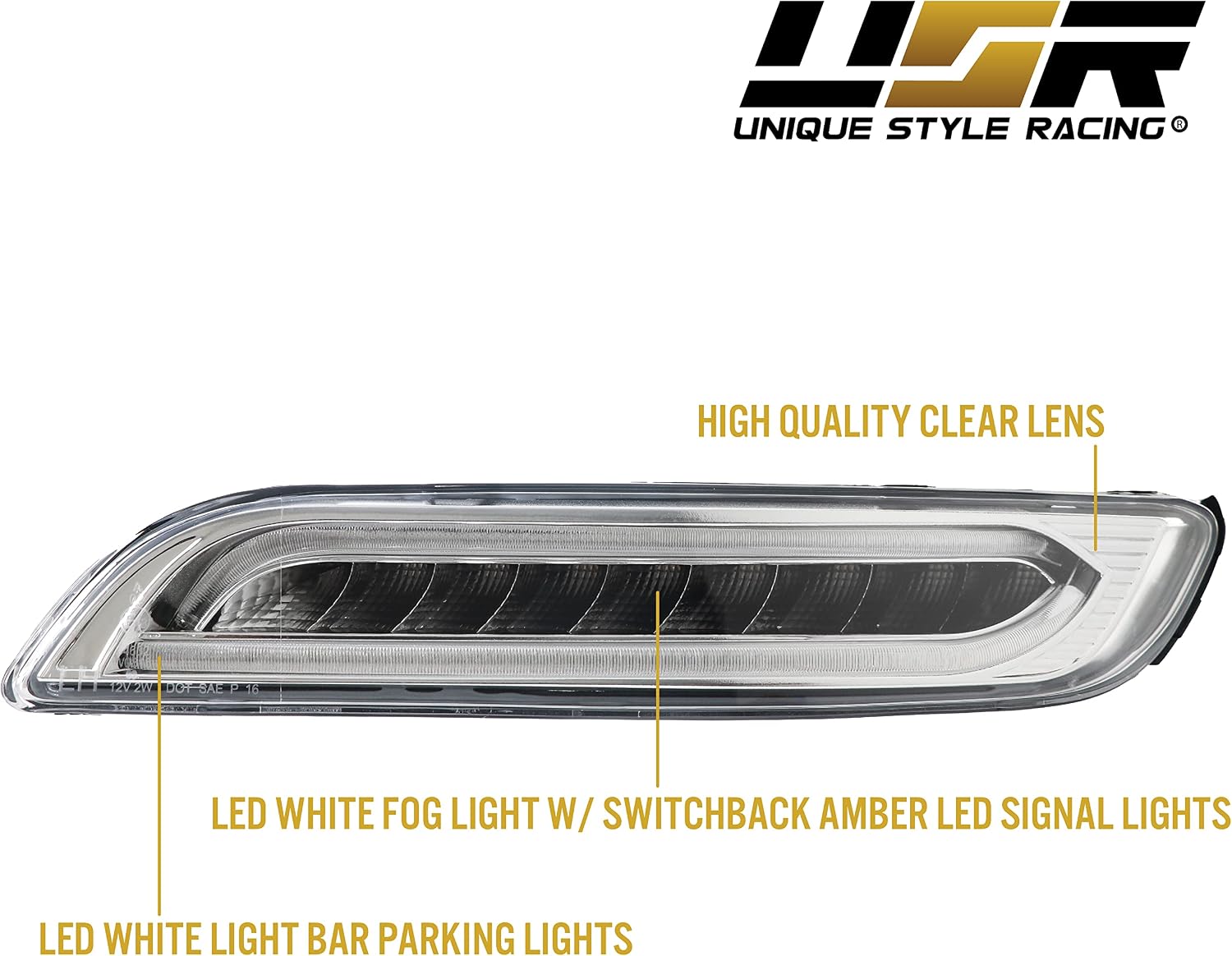 USR 05-08 911 997 LED Front Bumper Signal Lights Assembly Set (Left + Right) Compatible with 2005-2008 Porsche 911 Carrera 997.1 (Turbo Style LED Amber White Switchback, Clear Lens, Plug and Play)