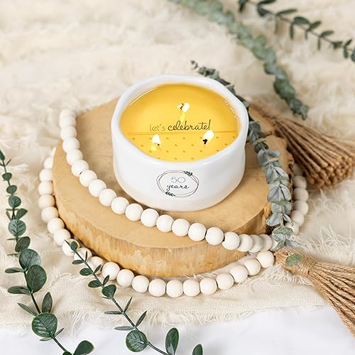 Miniatura 9 de Pavilion  50 años  8 oz Triple Wick Wax Reveal Mensaje Oculto Let's Celebrate Unique Wedding Anniversary Wife Husband Happy Couple Celebratory Gift