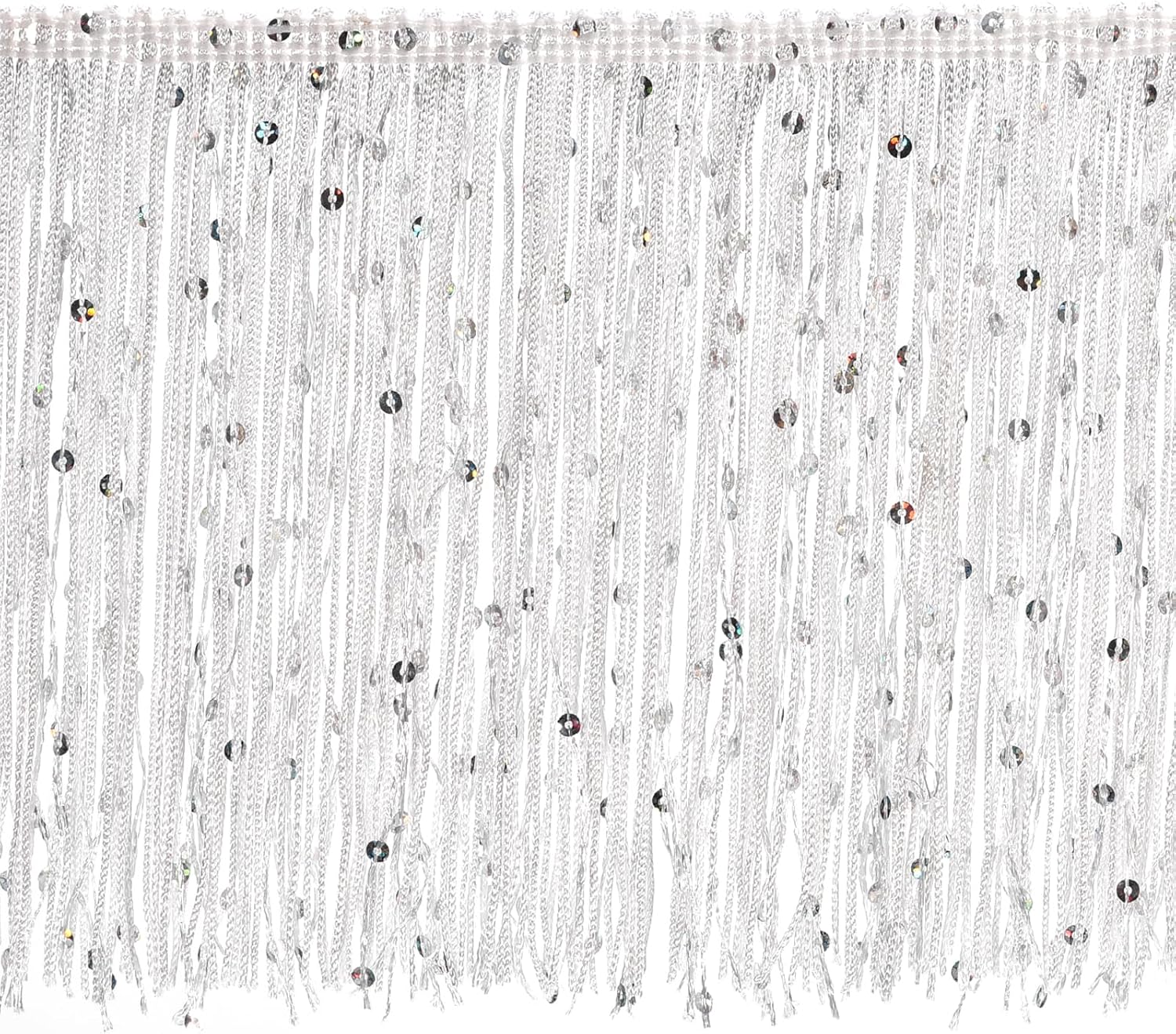 uxcell 1 Yard of 15cm/6" Sequin Fringe Trim Sparkling DIY Fringe Tassel Trim Ribbon