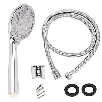 HALOSIS (QUALITY FIRST) Roach Hand Shower Set | 5-Spray Modes | Shower Head with 1.2 mtr Hose Pipe (Chrome)