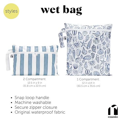 Miniatura 6 de Roamio Bolsa húmeda impermeable para bebé, viajes, traje de baño, pañal de tela, piezas de bomba, piscina, ropa de gimnasio, playa, artículos de