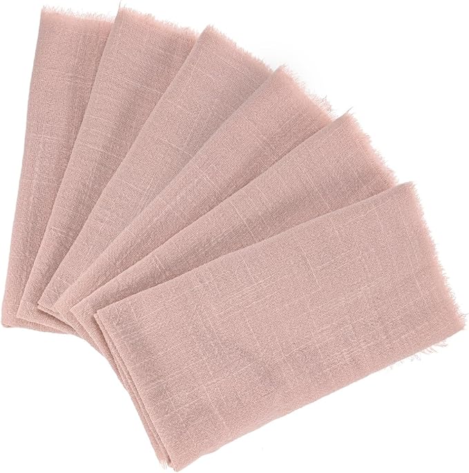 M METERXITY 6 Servilletas de Tela Algodón 42x42 cm Lavables Rosa Melocotón miniatura 8