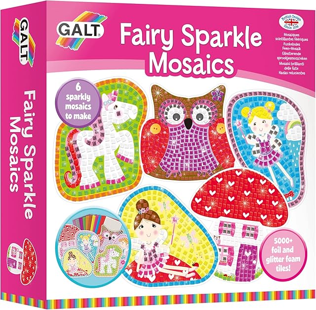 Galt Toys, Fairy Sparkle Mosaics, Kids' Craft Kits, Ages 5 Years Plus