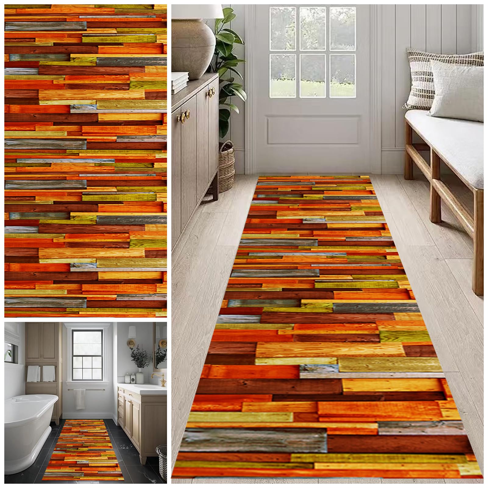 Long Carpet Runners for Hallways 50 x 150 cm Non Slip Machine Washable Long Kitchen Rugs Runners Runner Rugs for Hallway Narrow Rug Runner Carpet Runner for Entrance, Hall Hallways Living Room