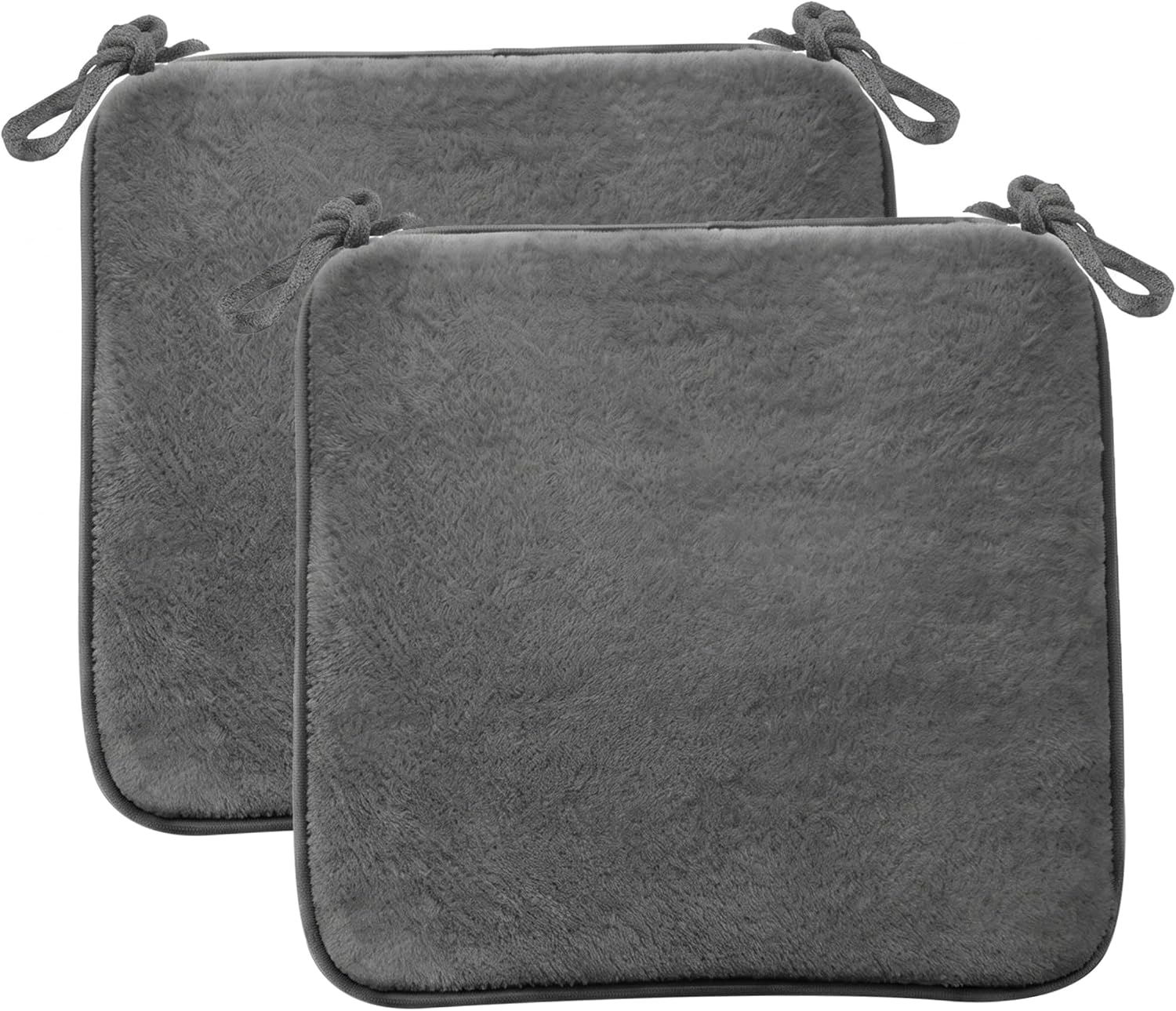 2 Pack Non-Slip Memory Foam Dining Chair Cushions Gray