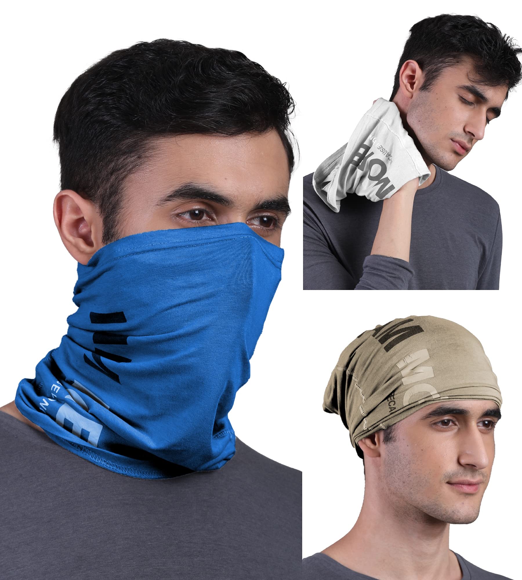 FREECULTR Unisex Bamboo Bandana, Anti Microbial Super Soft & Comfort Fit, Breathable Multipurpose Headband, Face Mask for Dust Protection and Sun - Printed Pack of 3-Beach Sand,Pilot Blue,White (B09D3FV8FM) Amazon Price History, Amazon Price Tracker