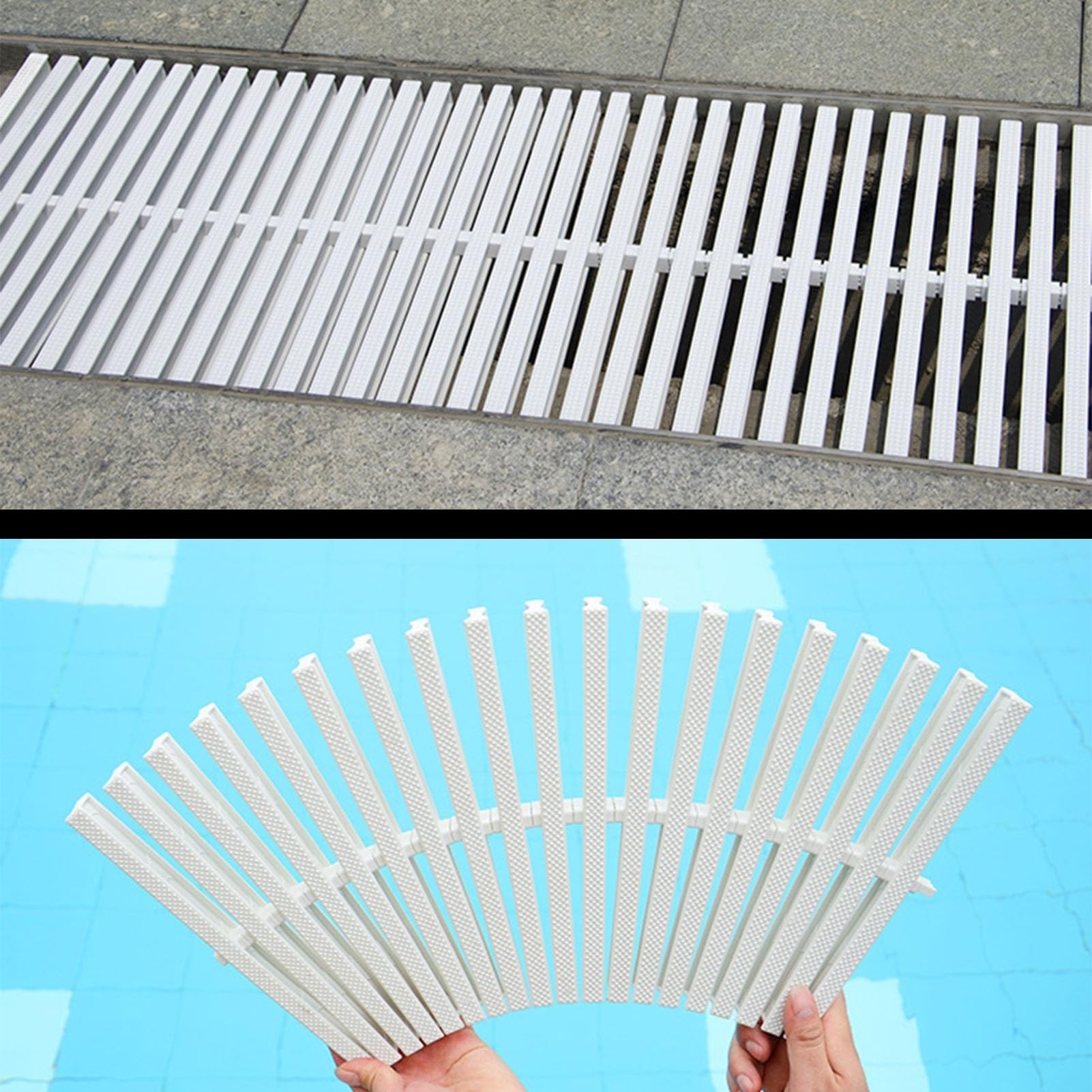 Griglia di Troppo Pieno per grondaia Esterna, griglia di Scarico per Bordo Piscina, Copertura di Giunzione a Tre Fori per drenaggio di Cortili, Case e Ville (Bianca, 18 cm/2 Pezzi)