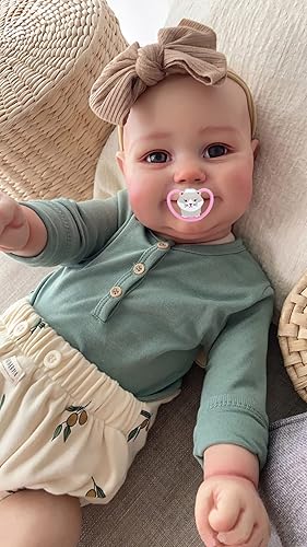 TERABITHIA Muñeca de bebé real de 20 pulgadas de tamaño real para dibujar a mano, sonriente y realista, hecha a mano en cuerpo completo, muñeca