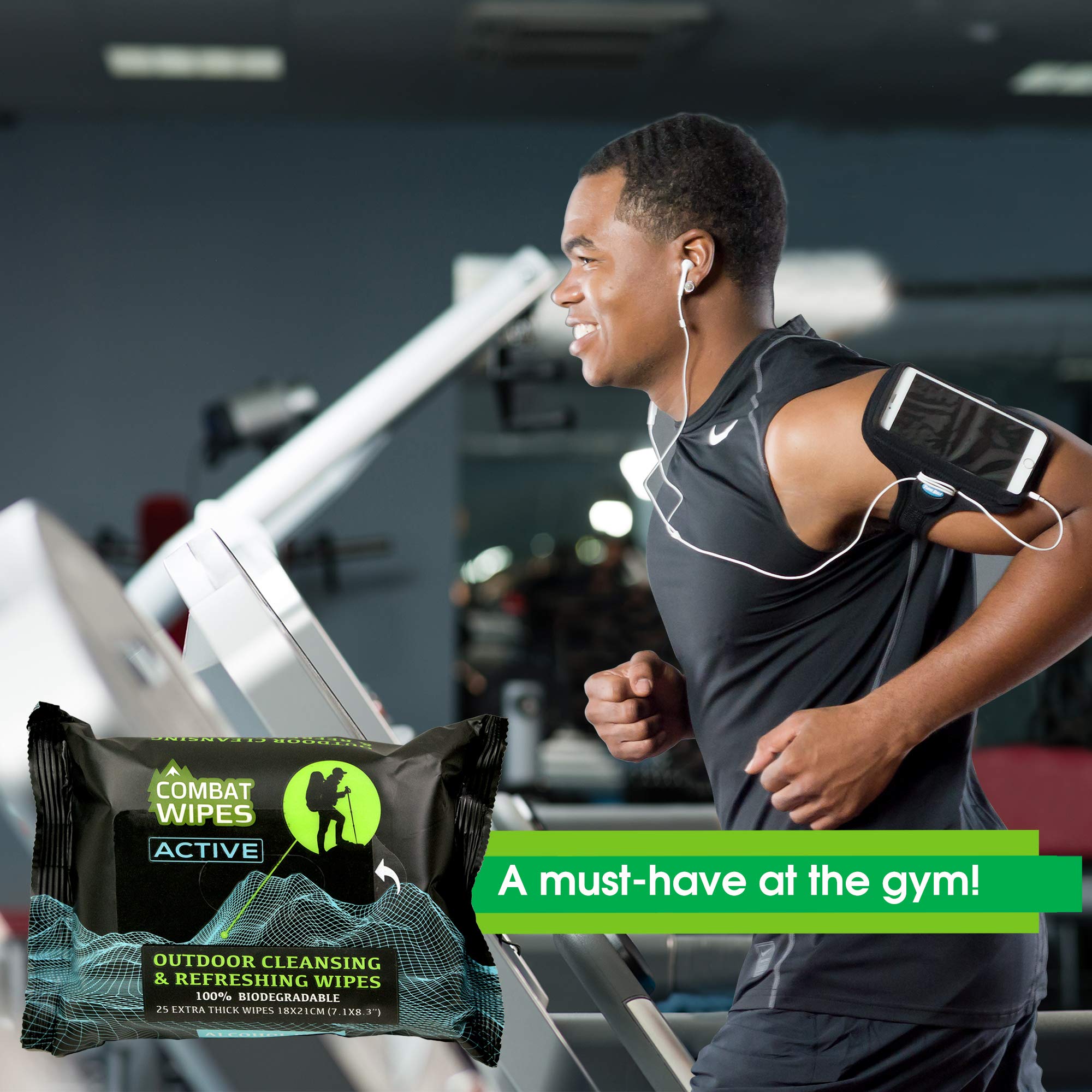 Combat Wipes ACTIVE Outdoor Wet Wipes Extra Thick, Ultralight