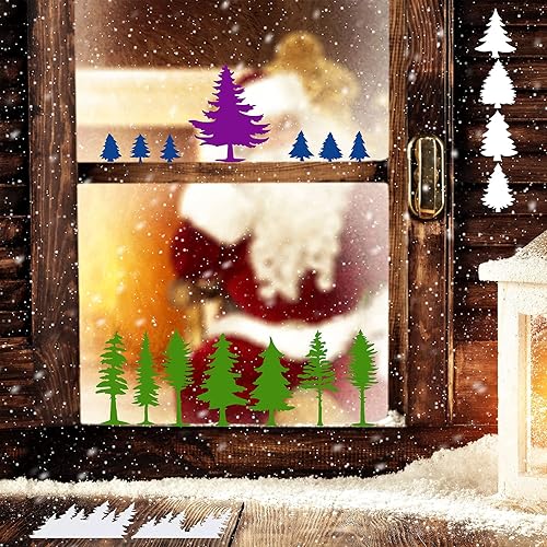 Miniatura 7 de PAGOW 12 plantillas de pinos, plantillas de dibujo PET reutilizables, plantillas de pintura artística para pintar sobre madera, Navidad de invierno,