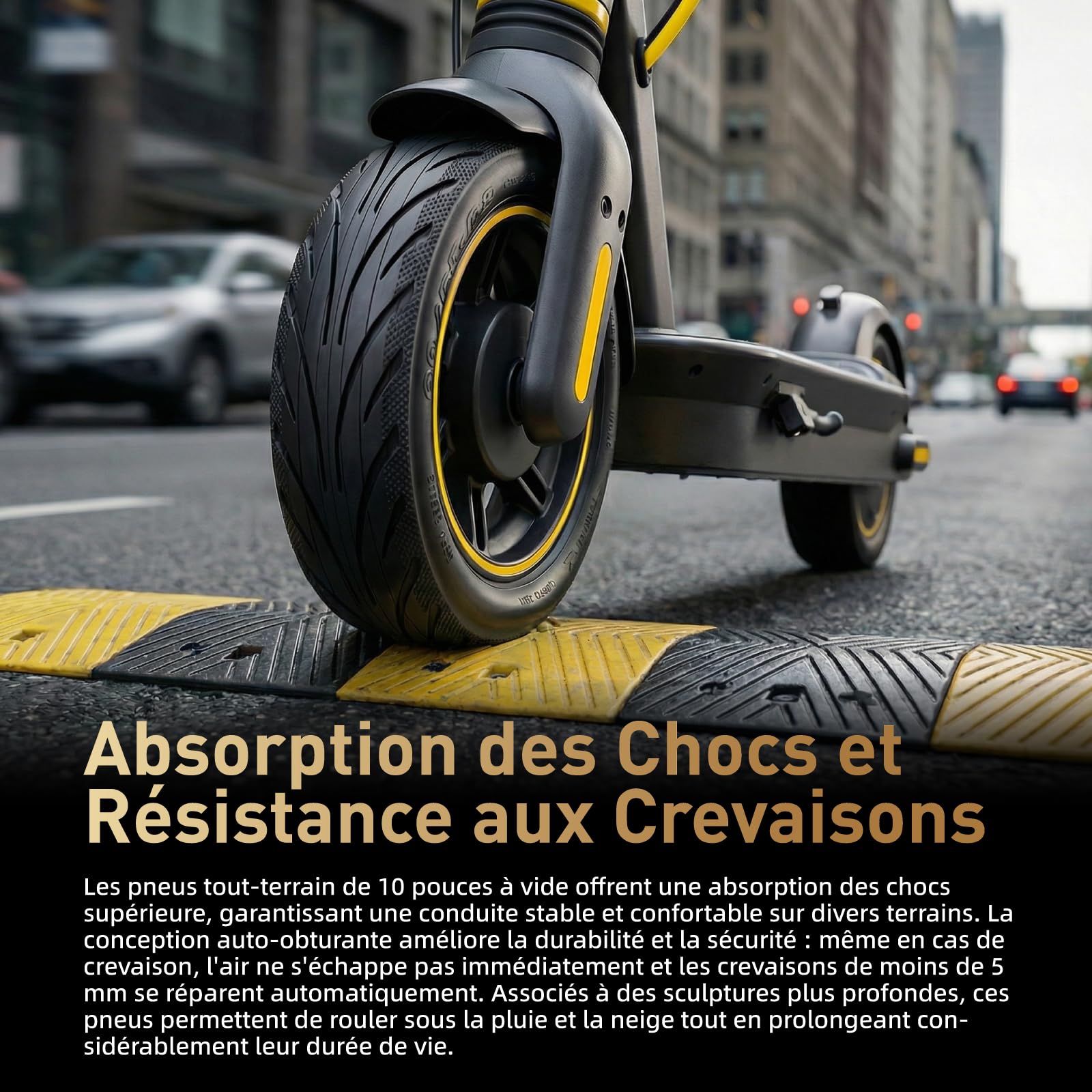 Lot de 2 pneus auto-réparateurs 60/65-6,9" pour scooter électrique Ninebot Max G2 G65 - 10" - Pneu de rechange sans chambre à air avec colle avant/arrière