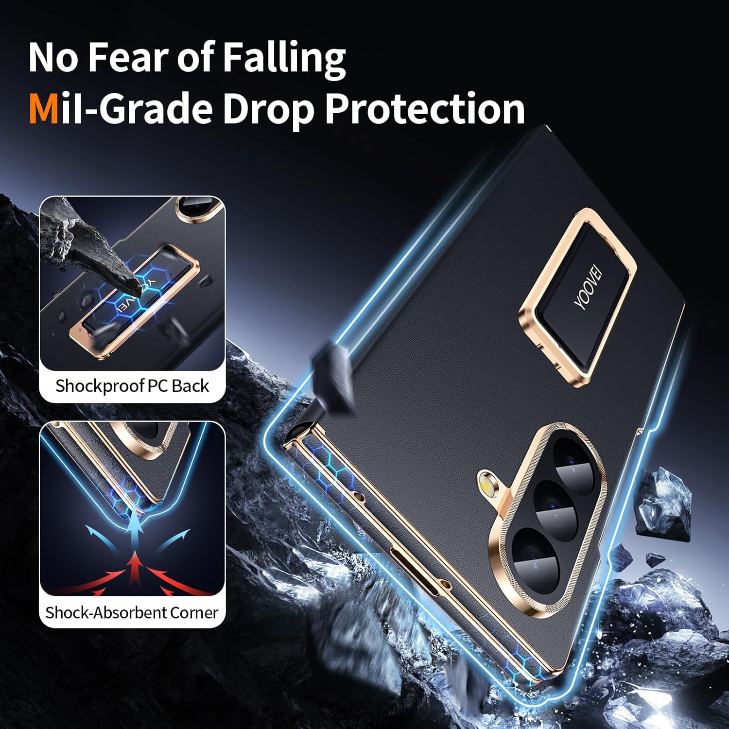 for Galaxy Z Fold 7 Case Luxury Leather with Smart Screen View,Fit for Magsafe,See Calls & Time Without Opening,Hand Strap Magnetic Slim Kickstand Holder for Samsung Zfold 7 Case Black