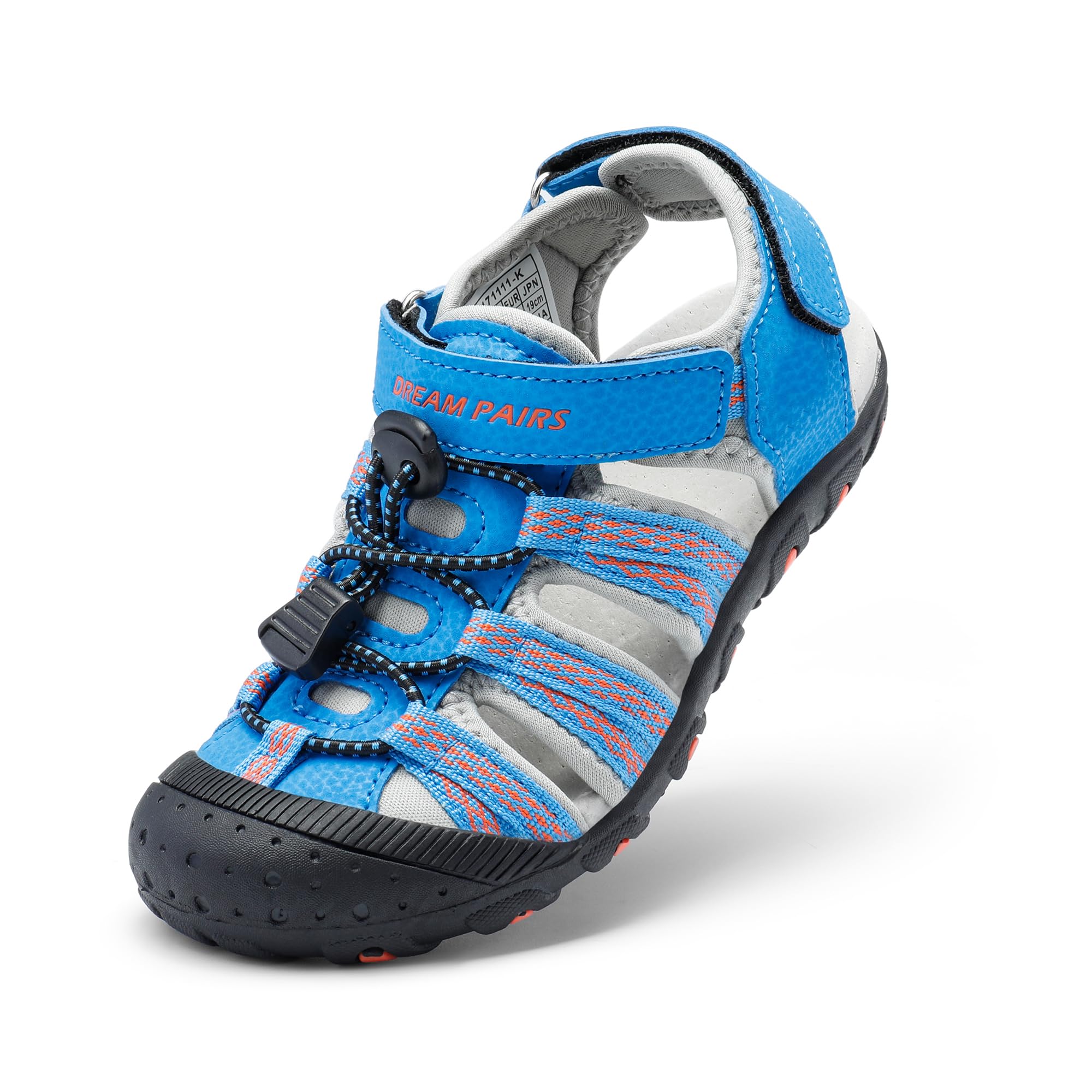 DREAM PAIRS Boys Girls Summer Outdoor Athletic Sport Sandals Hiking Beach Casual Closed Toe Adjustable Multicolor for Toddler/Little/Big Kids