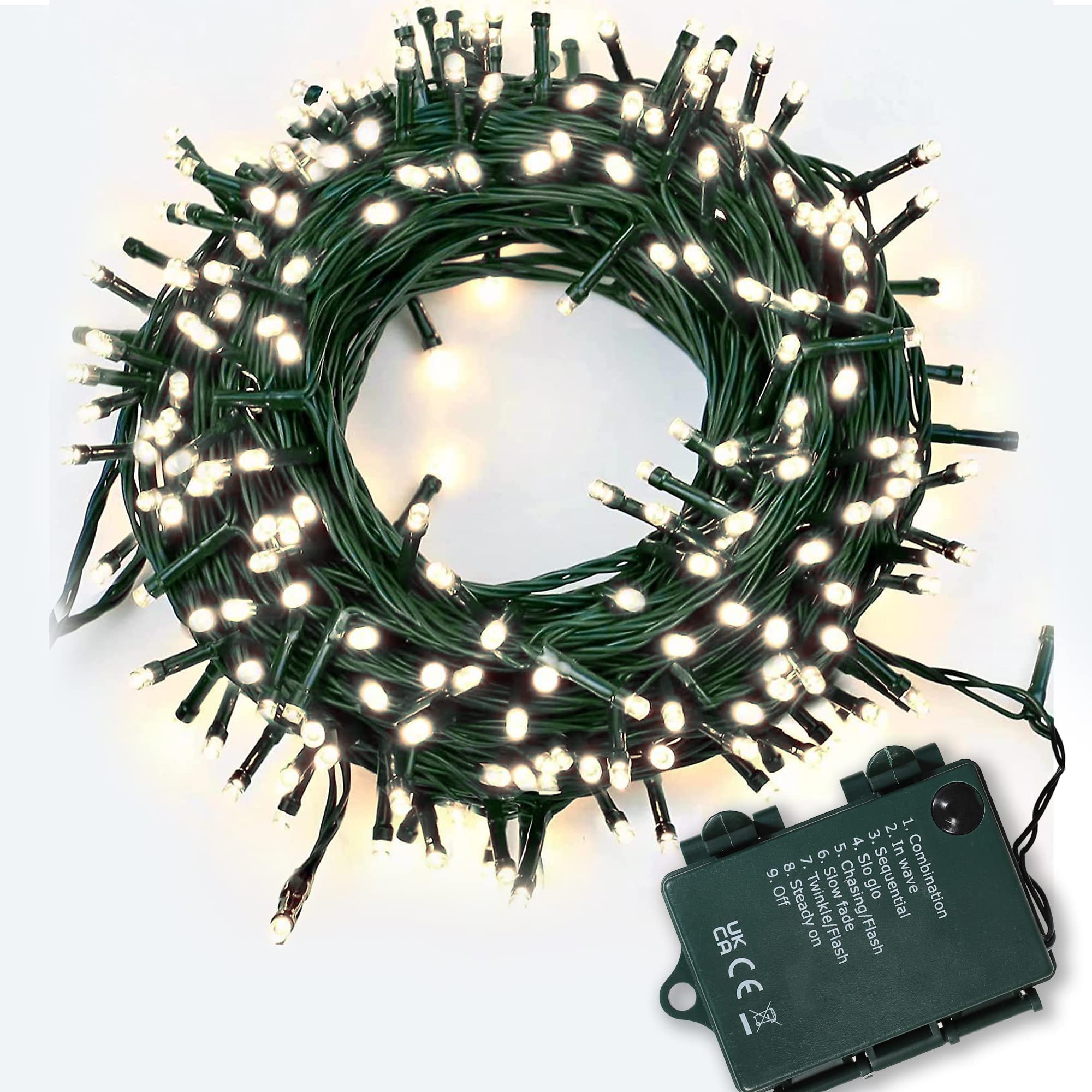 Albert Austin Outdoor LED Lights | Battery Operated 50 LED Lights | Waterproof String Fairy Lights for Garden Christmas Wedding Birthday Festive Decoration - Cool White