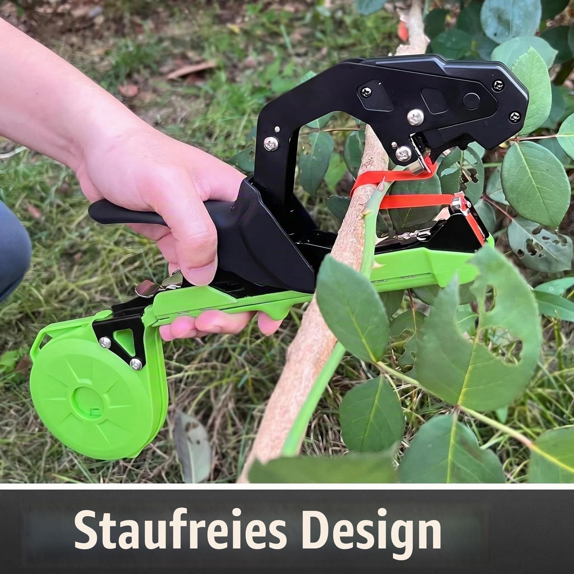 Professionelle Pflanzen Bindezange für Weinberg Tomaten Gurken, Pflanzenbindemaschine ideal für Gärtner und Landwirte, Grün/Schwarz
