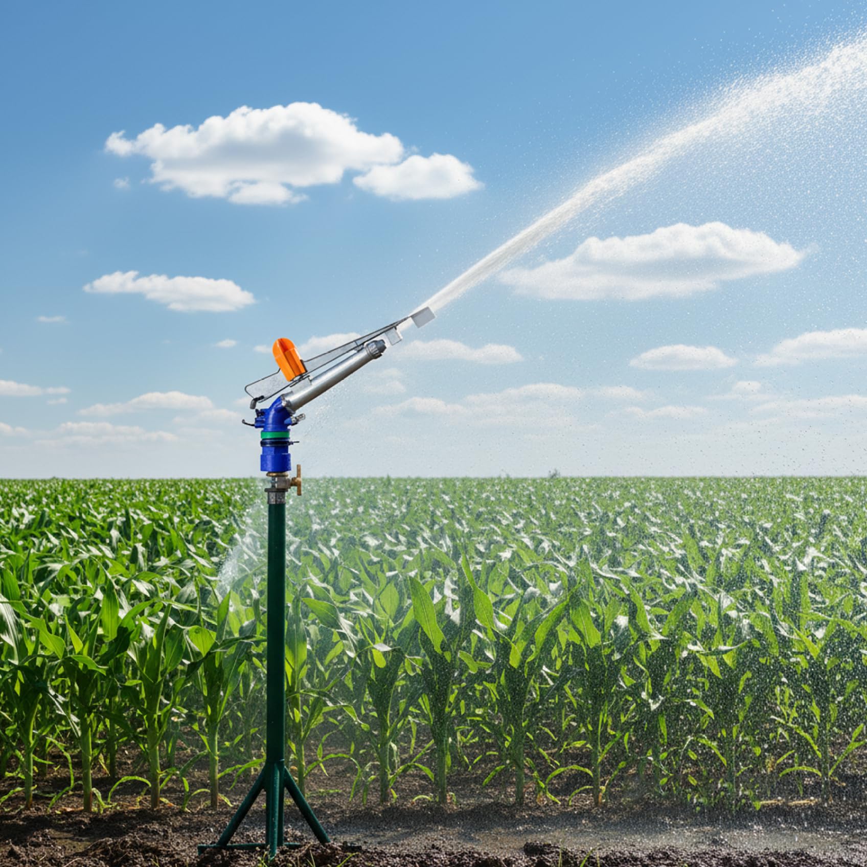 Arroseur sur trépied | Arroseur d'irrigation, Irrigation en Alliage, Eau rotative Automatique avec Deux Buses, Pistolet à Couverture pour Terres agricoles, Jardin, Suppression de la poussière