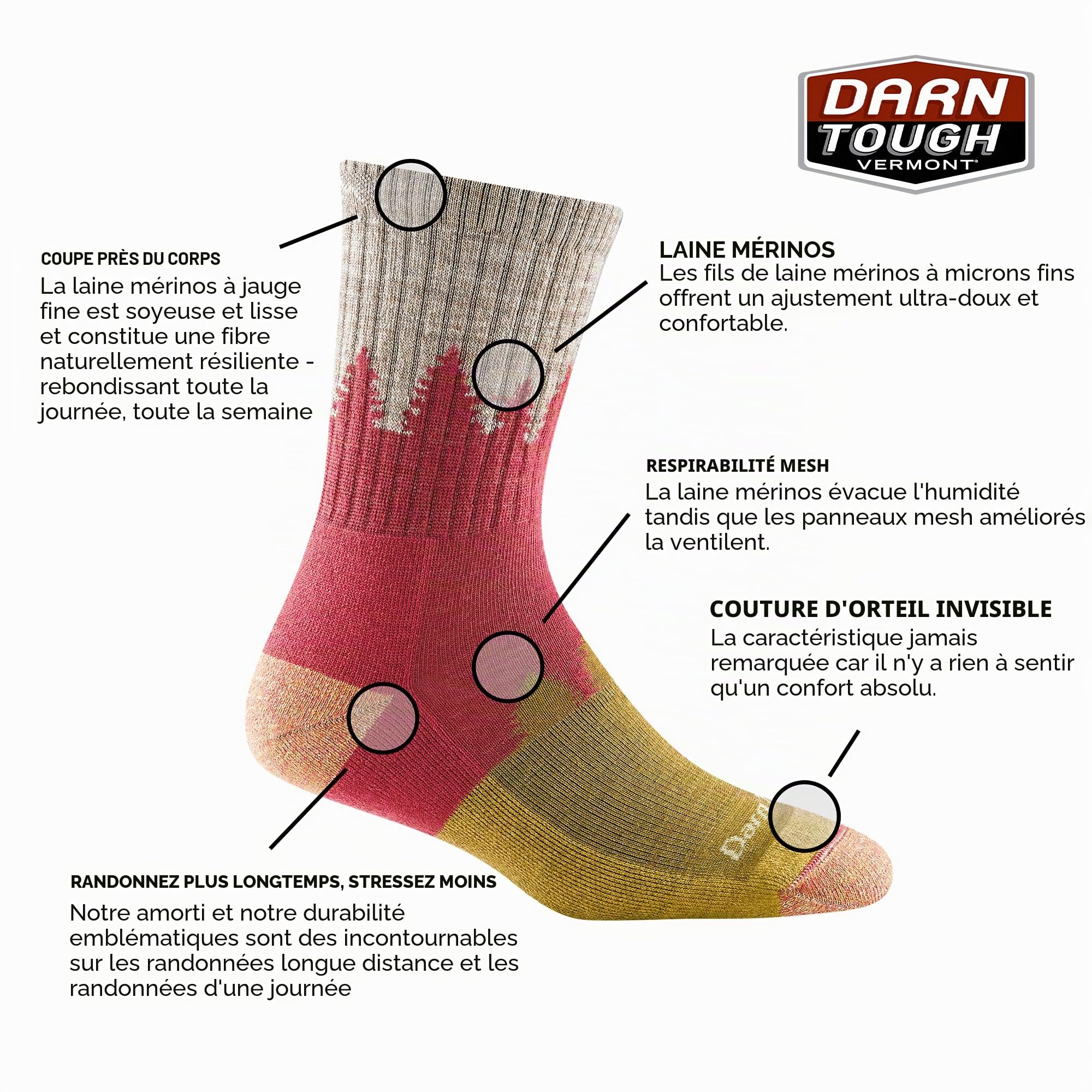 Darn Tough Treeline Micro Crew Midweight With Cushion Chaussettes Femme (lot de 1)