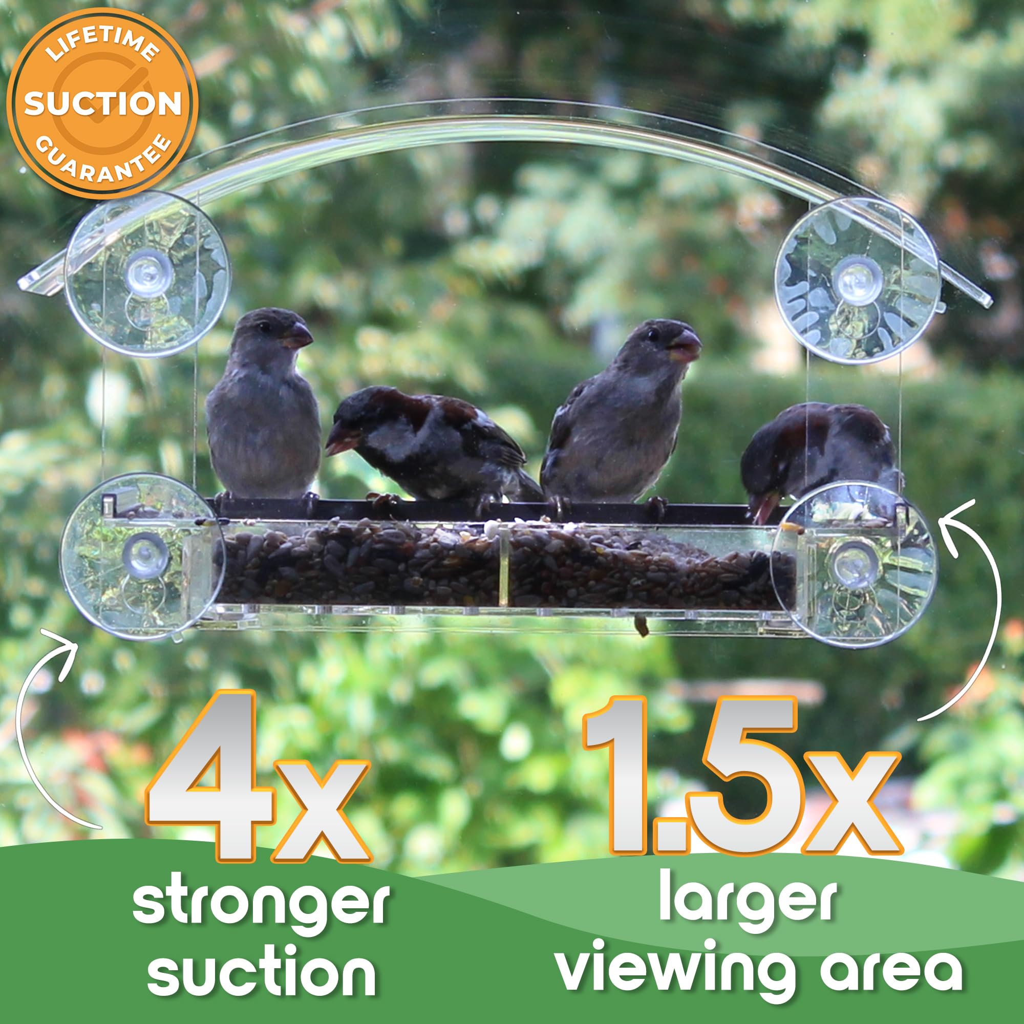 Comederos para pájaros, comederos transparentes para ventana, con ventosas fuertes, para amantes de la vida silvestre.