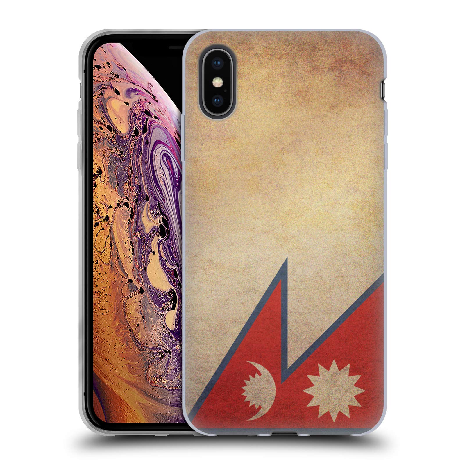 Head Case DesignsNepal Nepali Vintage Flags Set 4 Soft Gel Case Compatible with Apple iPhone Xs Max