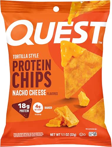 Quest Nutrition Nacho Cheese Tortilla Style Protein Chips, 18g Protein,