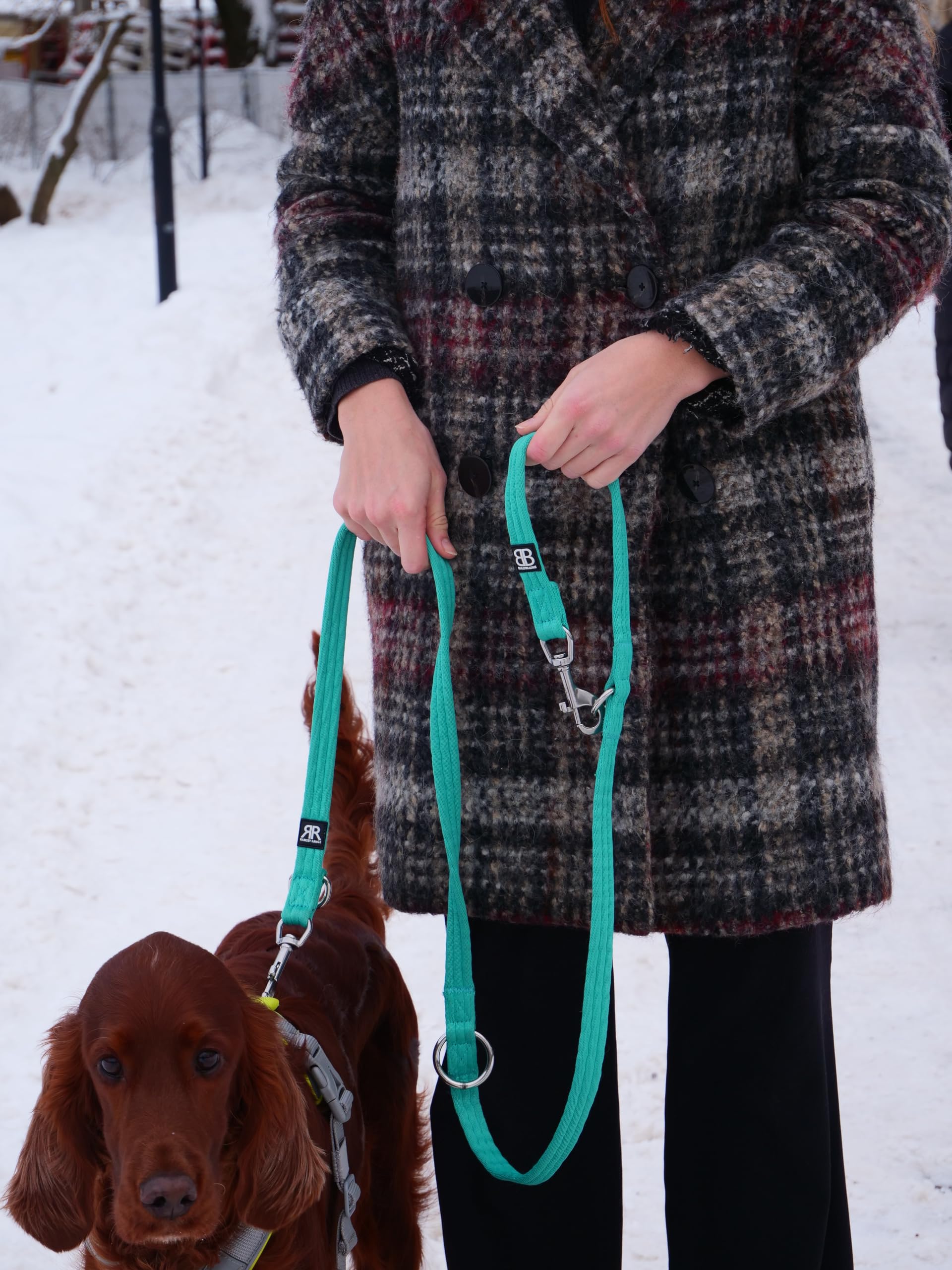 BullyBillows Laisse multifonction à double extrémité pour chien - Longueur moyenne ou longue - Pour le travail d'obéissance ou l'entraînement à distance - Kaki