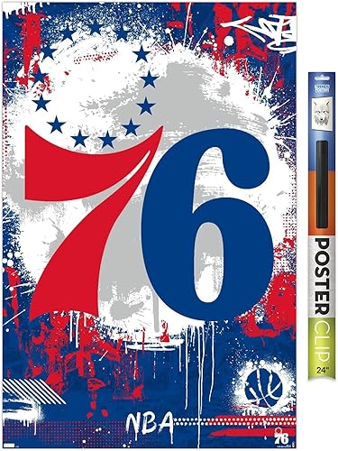 Trends International NBA Philadelphia 76ers - Póster de pared con logotipo Maximalist 23
