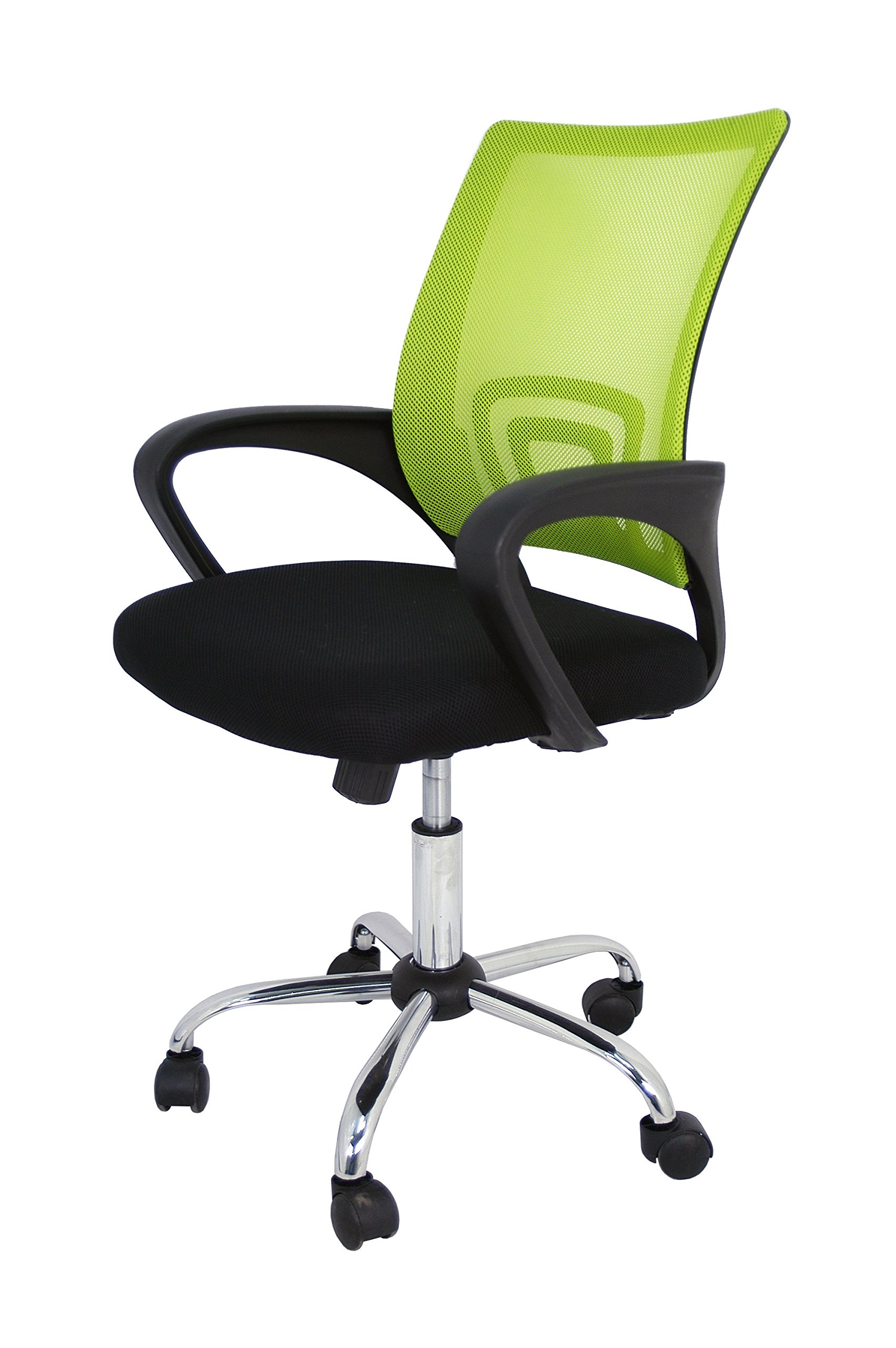 La Silla Española Ribadeo Silla de Oficina sin Reposacabezas, Poliéster y Rejilla, verde, 53.5x57x98 cm