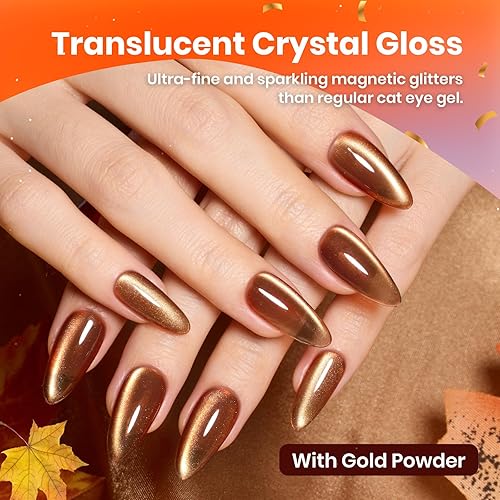 Miniatura 9 de Beetles - Kit de esmalte de uñas de gel holográfico con purpurina de ojo de gato con imán, serie Romantic Galaxy Series Soak Off, UV LED, juego de