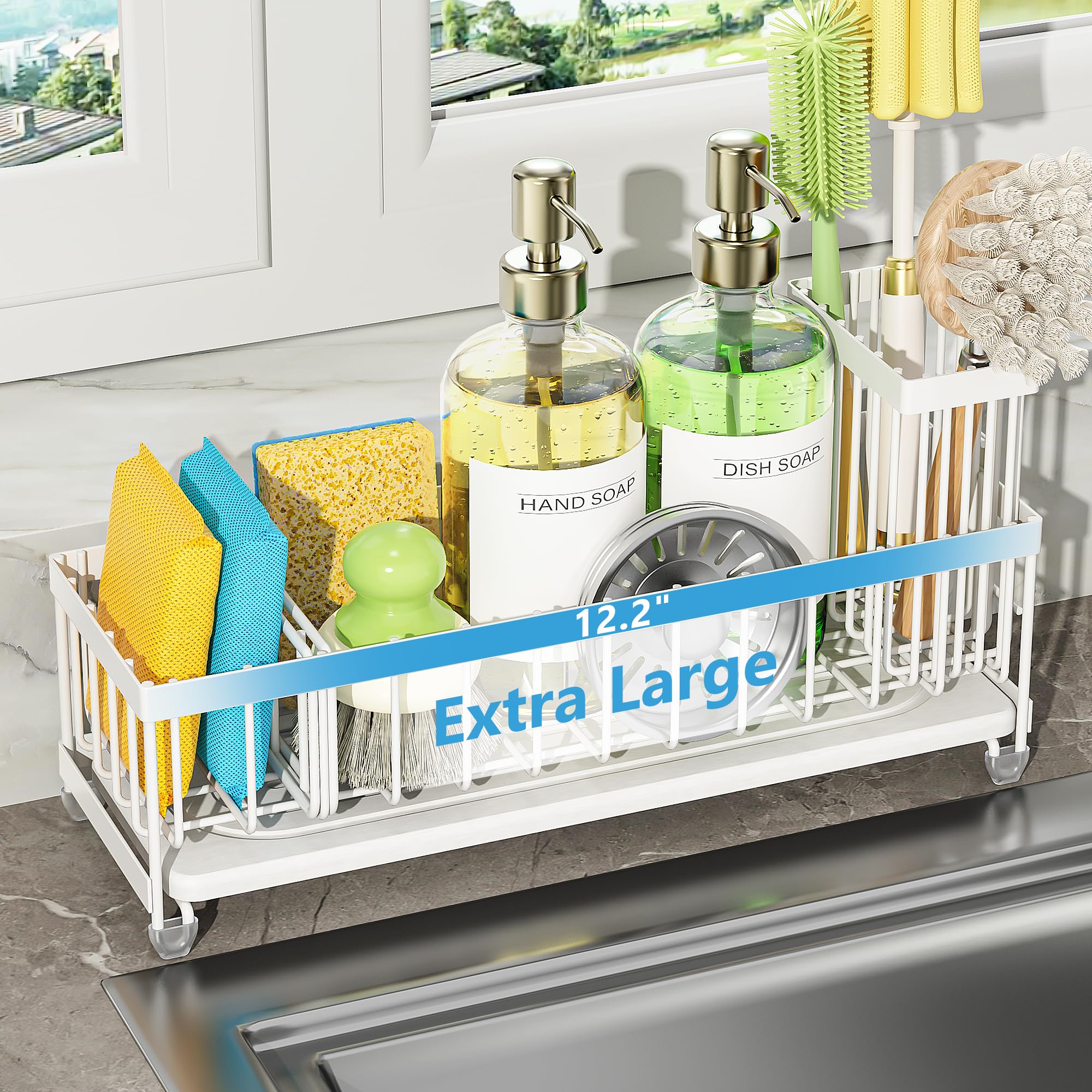Photo 1 of Cisily Extra Large Sink Caddy Organizer with Drying Stone