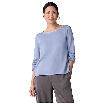 Eileen Fisher Peruvian Cotton Blend Bateau Neck Sweater Women