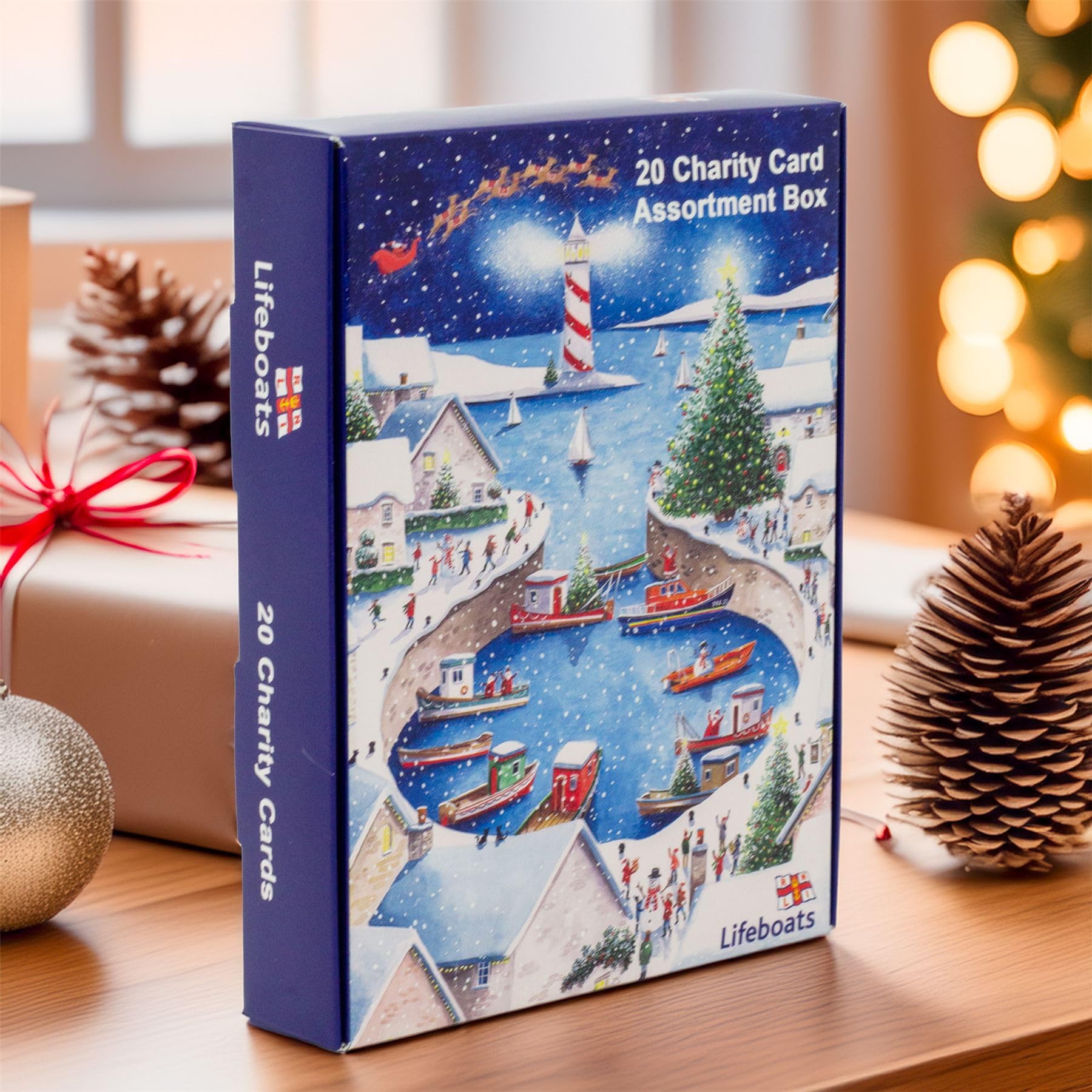 RNLI Lifeboats Charity Christas Cards - Box Of 20 - Ultipack Assorted Designs - Snowy Lifeboat - View #3