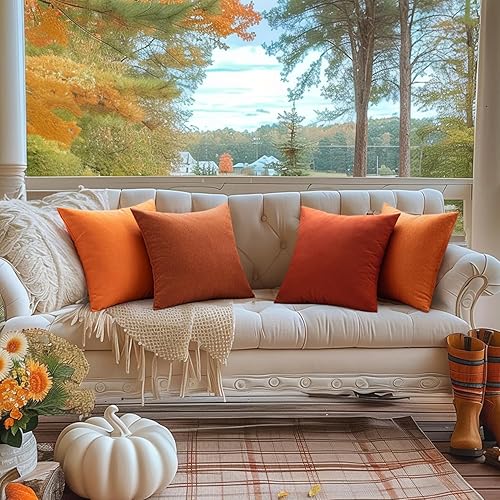 Miniatura 6 de MIULEE Paquete de 2 fundas de almohada decorativas para exteriores, impermeables, sólidas, de lino sintético, para jardín, granja, patio, tienda de