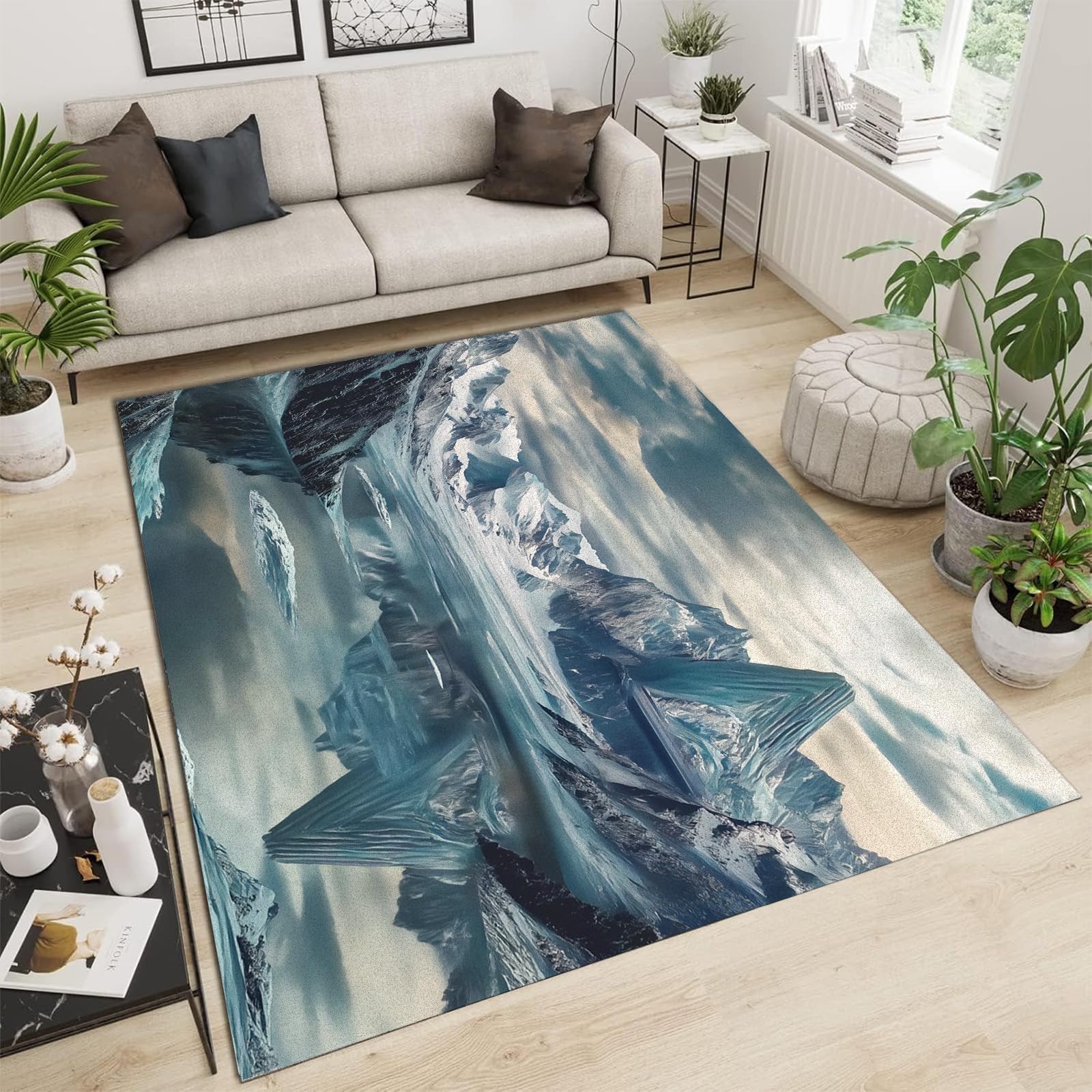 Tapis de salon lavable fini les taches avec ce grand tapis antidérapant