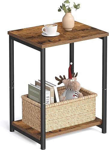 Miniatura 11 de VASAGLE Juego de 2 mesas auxiliares, mesa auxiliar pequeña, mesita de noche para sala de estar, dormitorio, oficina, baño, color blanco ULET272W14