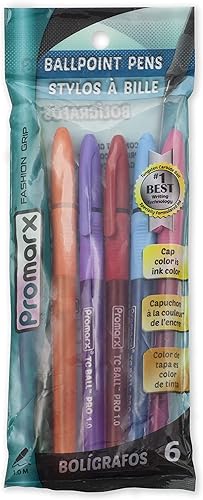 Miniatura 2 de Promarx Tc Ball Pro Grip Fashion - Bolígrafos de 0.039 in, tinta de colores surtidos, 6 unidades