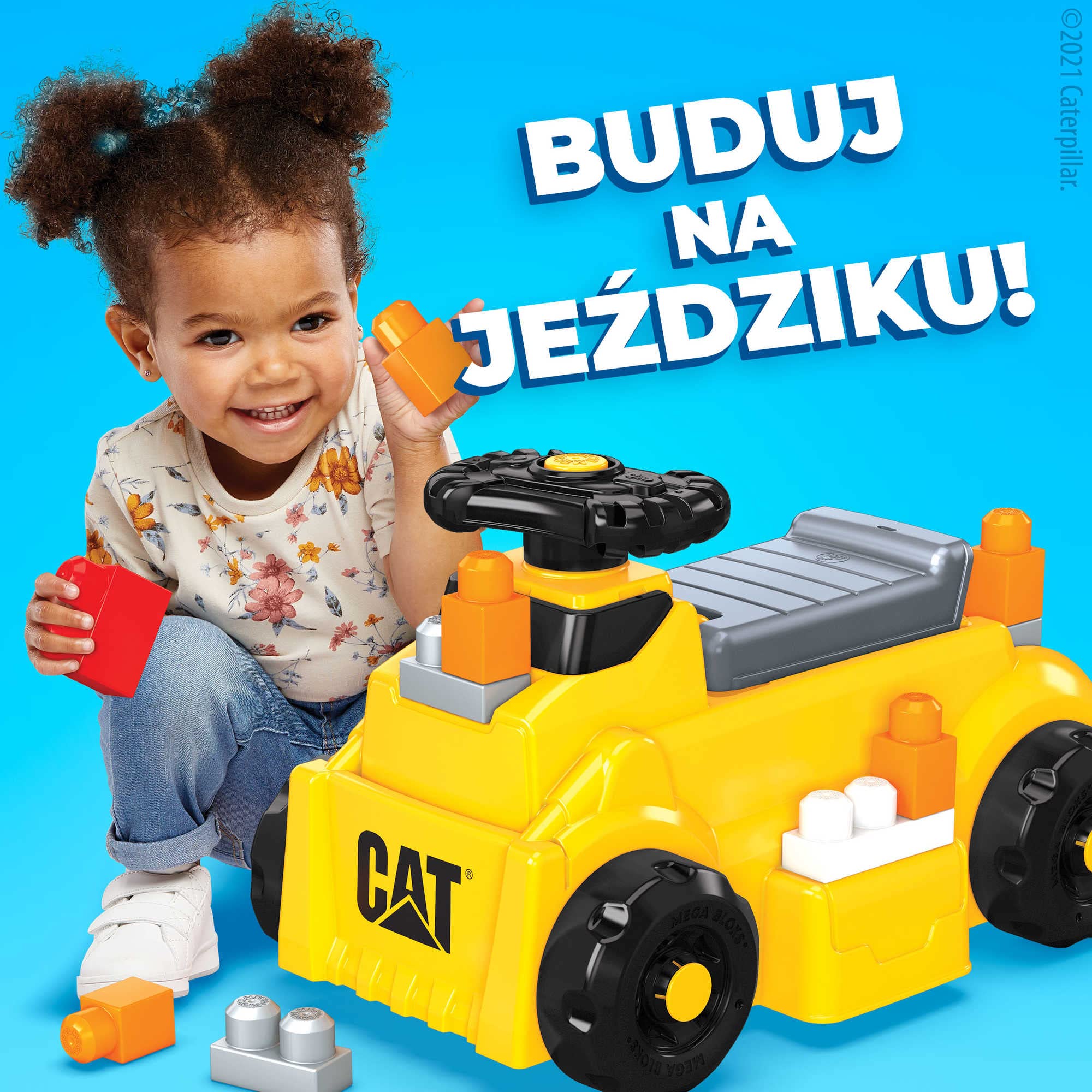 Mega Bloks CAT Jeździk z klockami Zabawka do jeżdżenia dla dzieci HDJ29