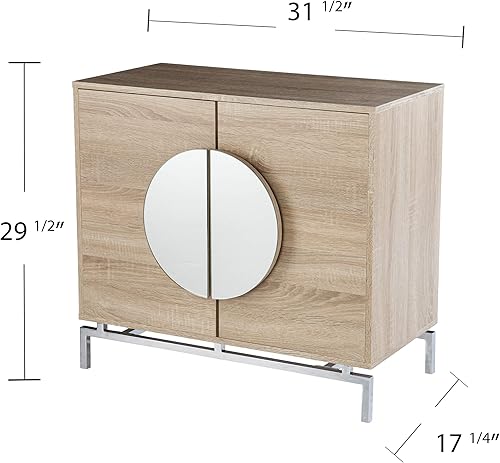 Miniatura 3 de SEI Furniture Northdom AMZ5044111ZH - Armario de barra de almacenamiento de vino, natural/cromado