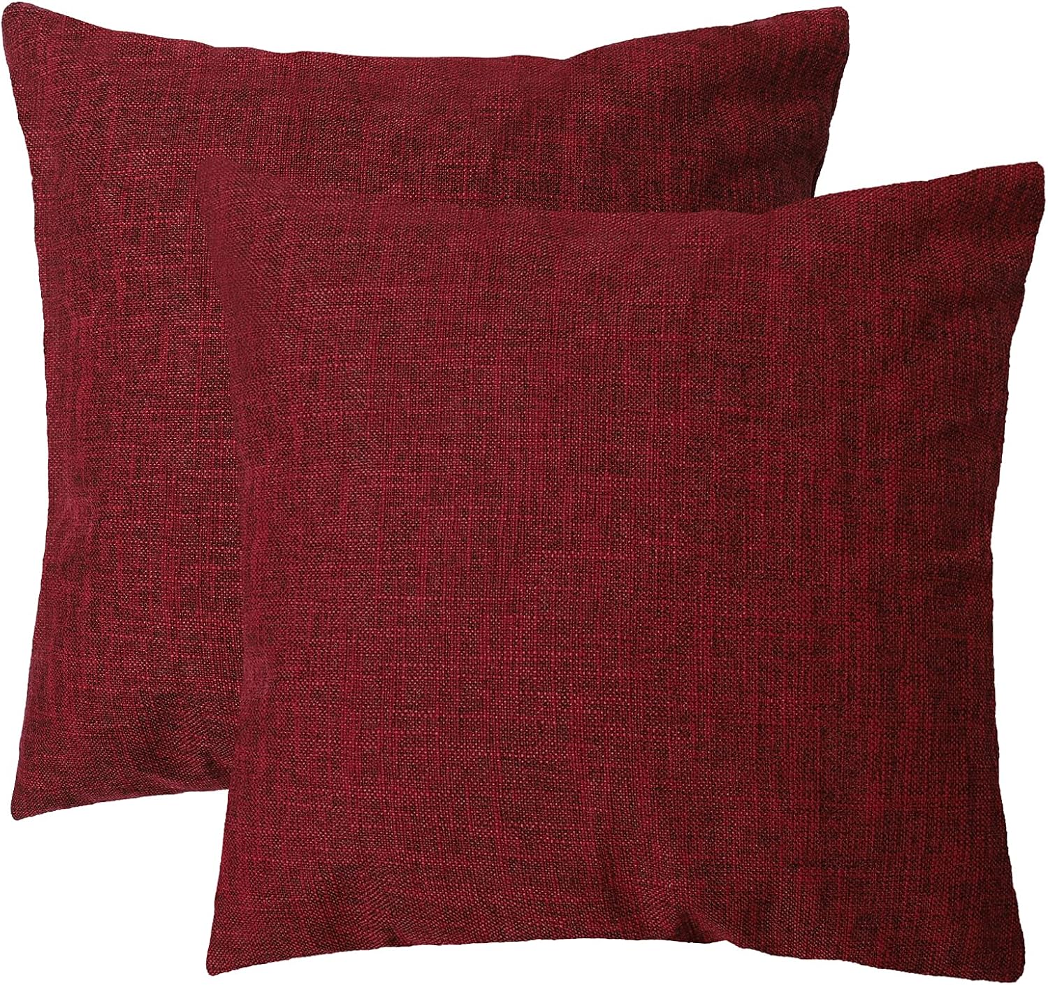 WEIXINHAI 2 Pack Burlap Linen Throw Pillow Covers 22X22 Inch Home Decorative Square Pillowcase, with Invisible Zipper for Sofa, Car, Camping, Office