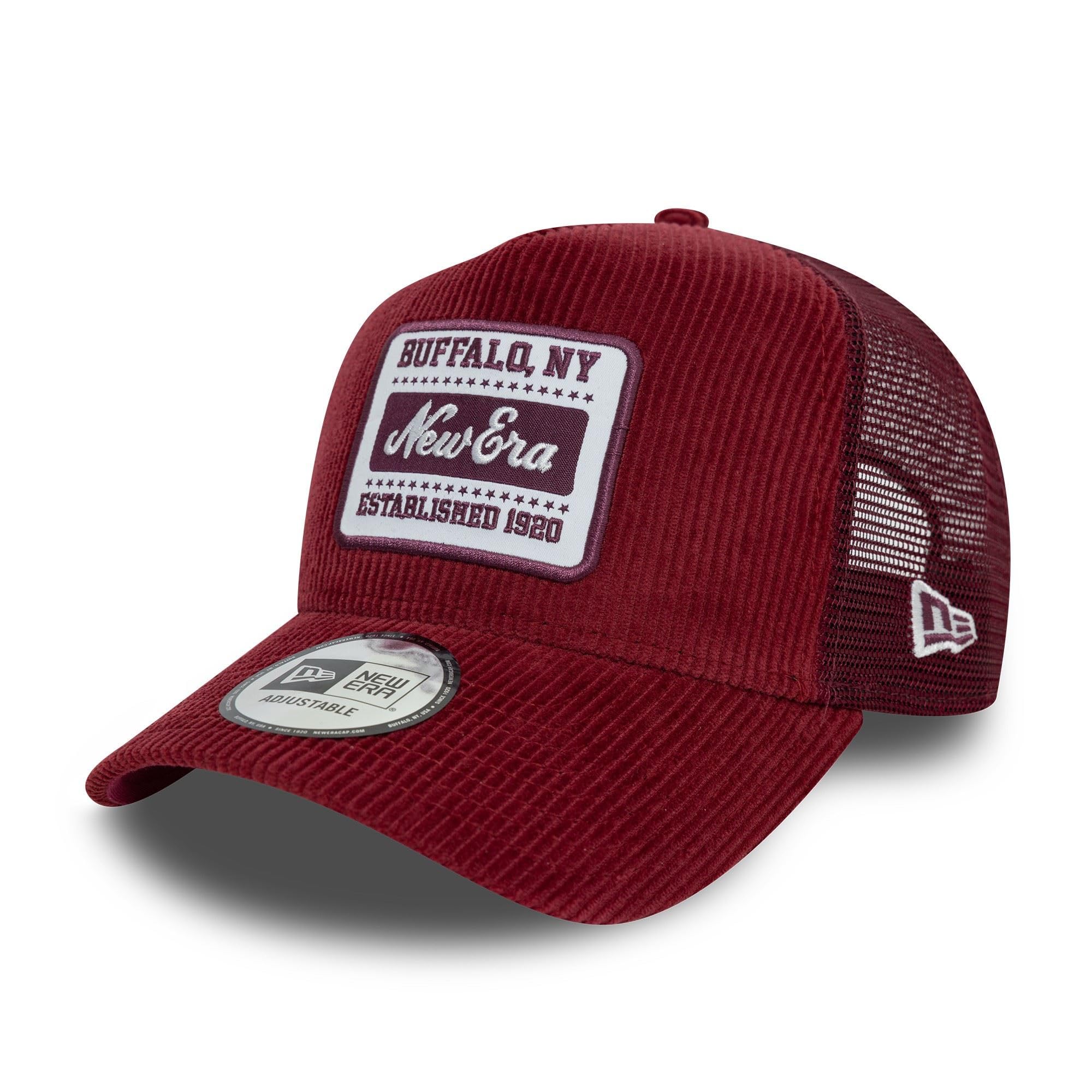 New Era Trucker Cap from Corduroy Adjustable Closure hat Summer Patch mesh red
