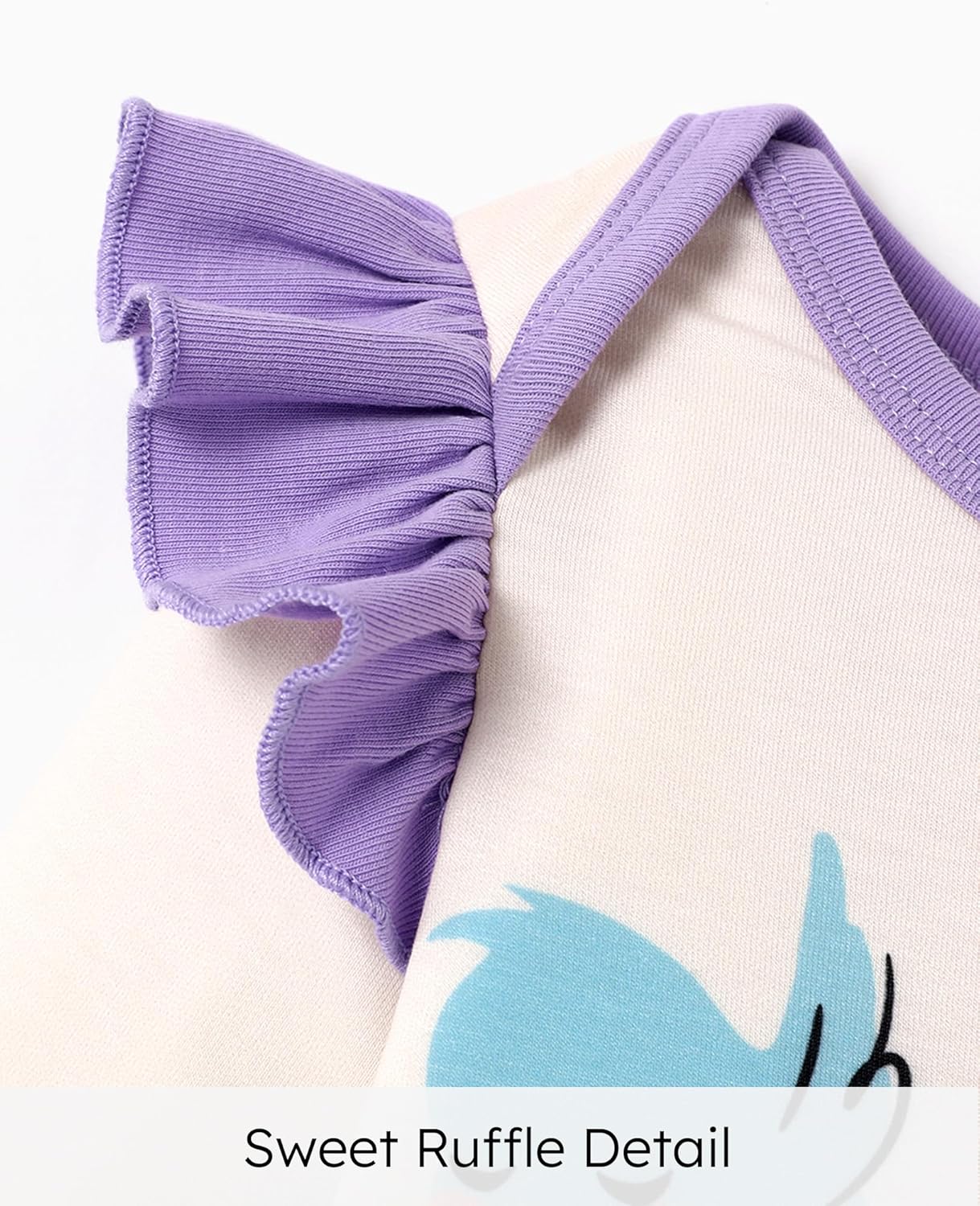 Disney Stitch Princess Cinderella Ariel Minnie Winnie Baby Girls Ruffle Long Sleeve Romper Bodysuit for Newborn to Toddler - Image 4