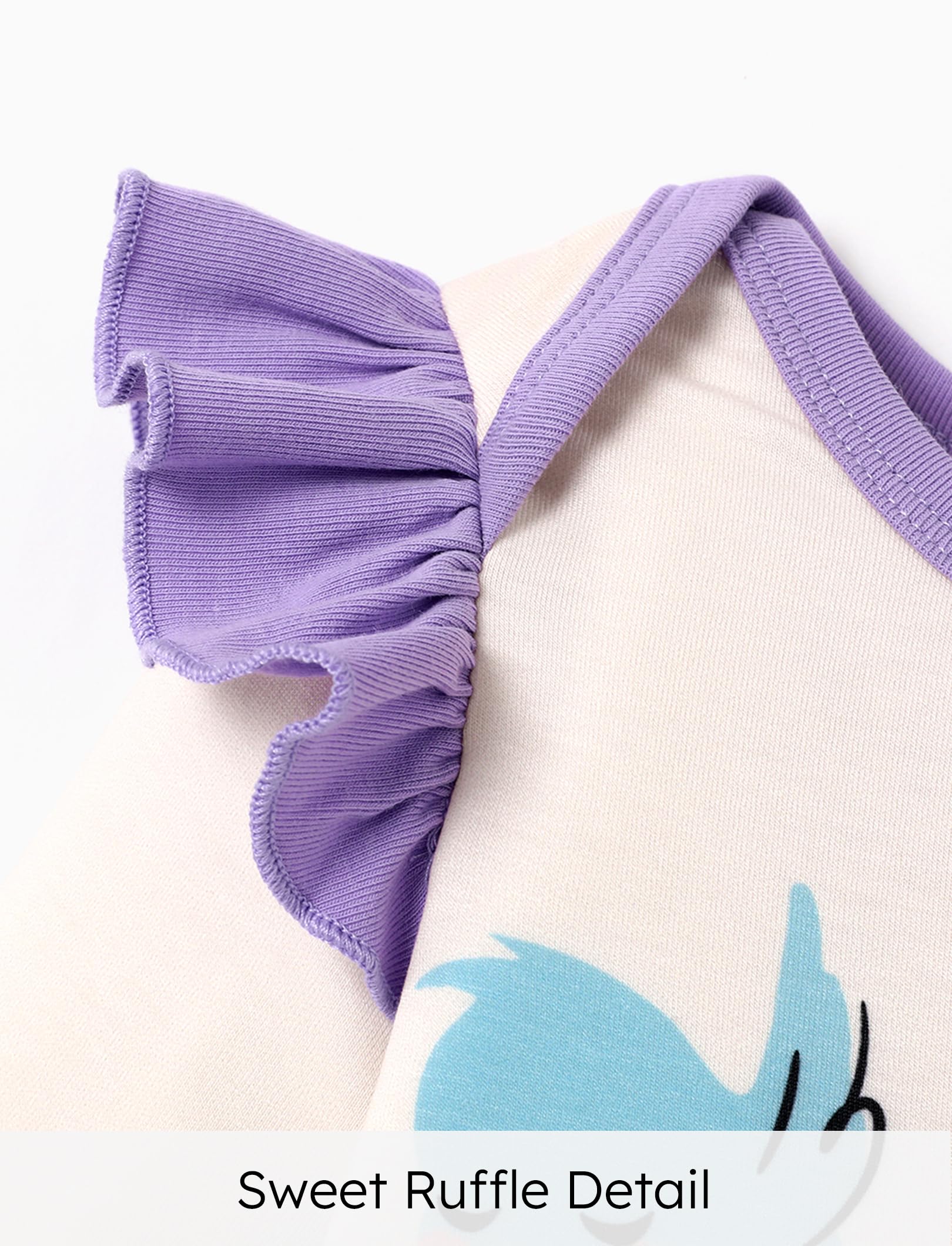Disney Stitch Princess Cinderella Ariel Minnie Winnie Langärmliger Strampler mit Rüschen für Neugeborene bis Kleinkinder
