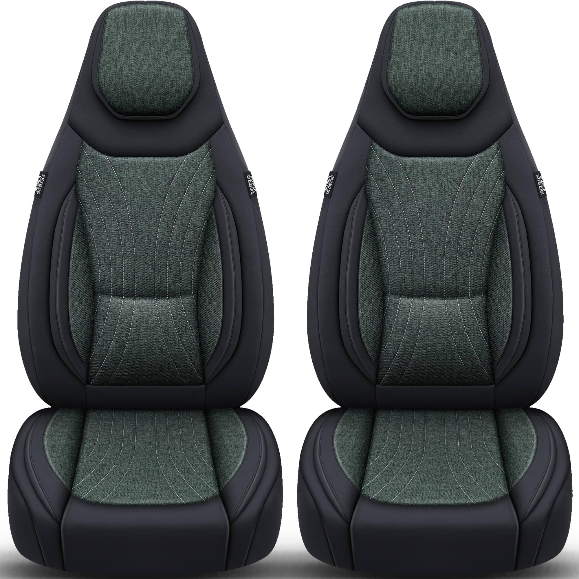 BREMER SITZBEZÜGE Autositzbezug Set für Fiat Ducato Jumper Boxer (C13) – Schwarz/Olivgrün