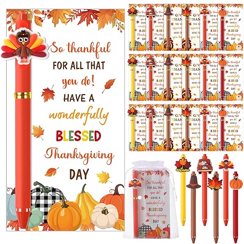 Marspark 30 Sets Fall Gifts Bulk Thanksgiving Ballpoint Pens and