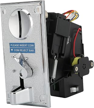 hoopoocolor Coin Acceptor, CPU Program Controlled, Specially Designed Gear, Smoother Coin Insertion, Anti Interference Isolati Circuit Electronic Coin Acceptor for Arcade Game