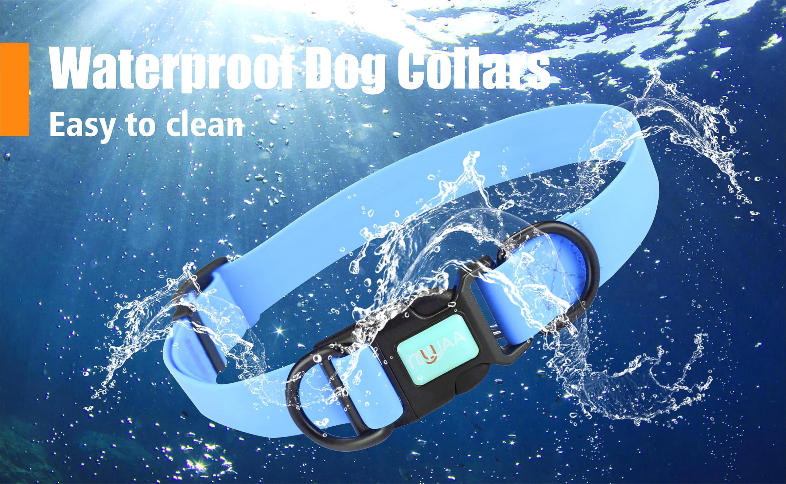 Waterproof Dog Collars,Rubber Dog Collars Anti-Odor,Durable,Adjustable Dog Collars for Small,Medium, Large Dogs,Easy Clean Collars with Buckle and D Ring