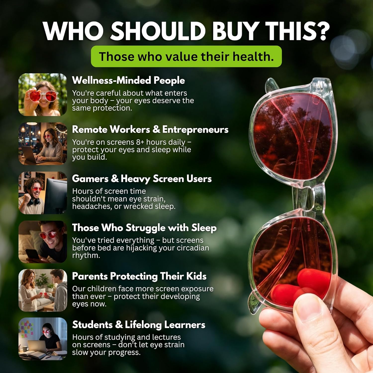 PRIMALS Blue Light Blocking Glasses - Extra Strength - Blocks 99.9% Blue Light - Improves Sleep & Focus - Computer/Gaming/TV/Phones - (Red Lens + Clear Frame) - Image 5