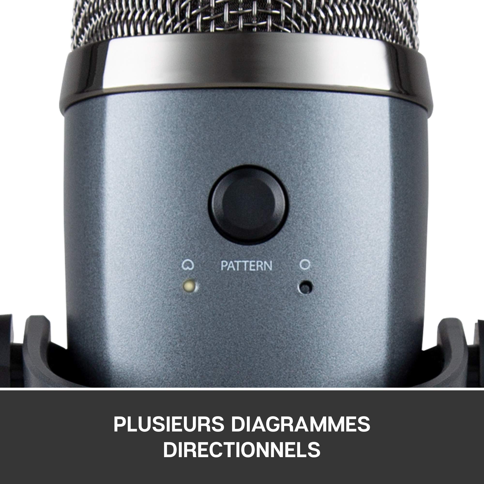 Blue Microphones Yeti Nano, Micro USB pour Enregistrer, Streaming, Gaming, Podcast, Micro Gaming Condensateur avec Effets Blue VO!CE, Micro PC & Mac, Cardioïde & Omni, Monitoring sans latence - Gris