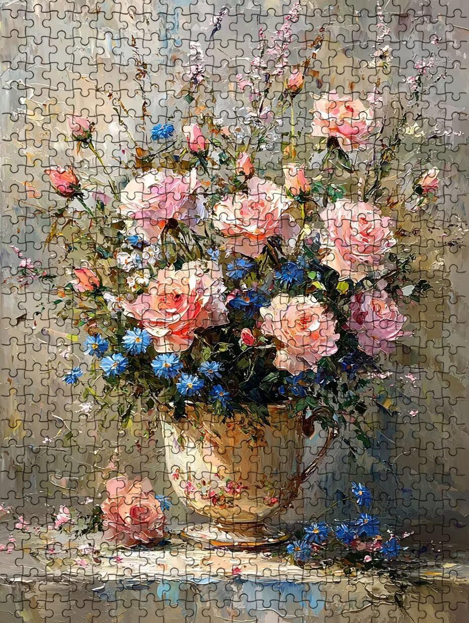 Puzzle 6000 sztuk, bukiet różowych puzzli dla dorosłych 6000, drewniane puzzle, klasyczne gry edukacyjne, niemożliwe wyzwanie, rodzina gier, kreatywny prezent DX0YL1-431