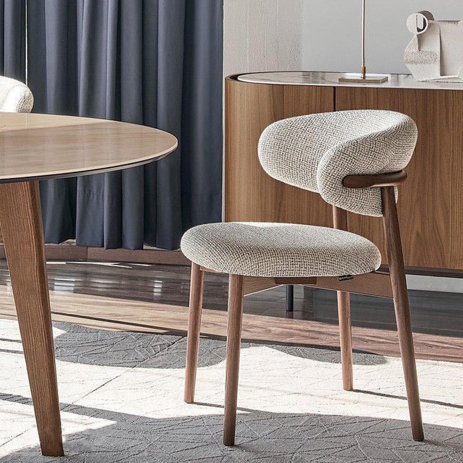 Sillas de Comedor de Madera Maciza, Modernas sillas ergonómicas, sillas de Tela para Salas de Estar, hoteles y restaurantes. 2 Pieces