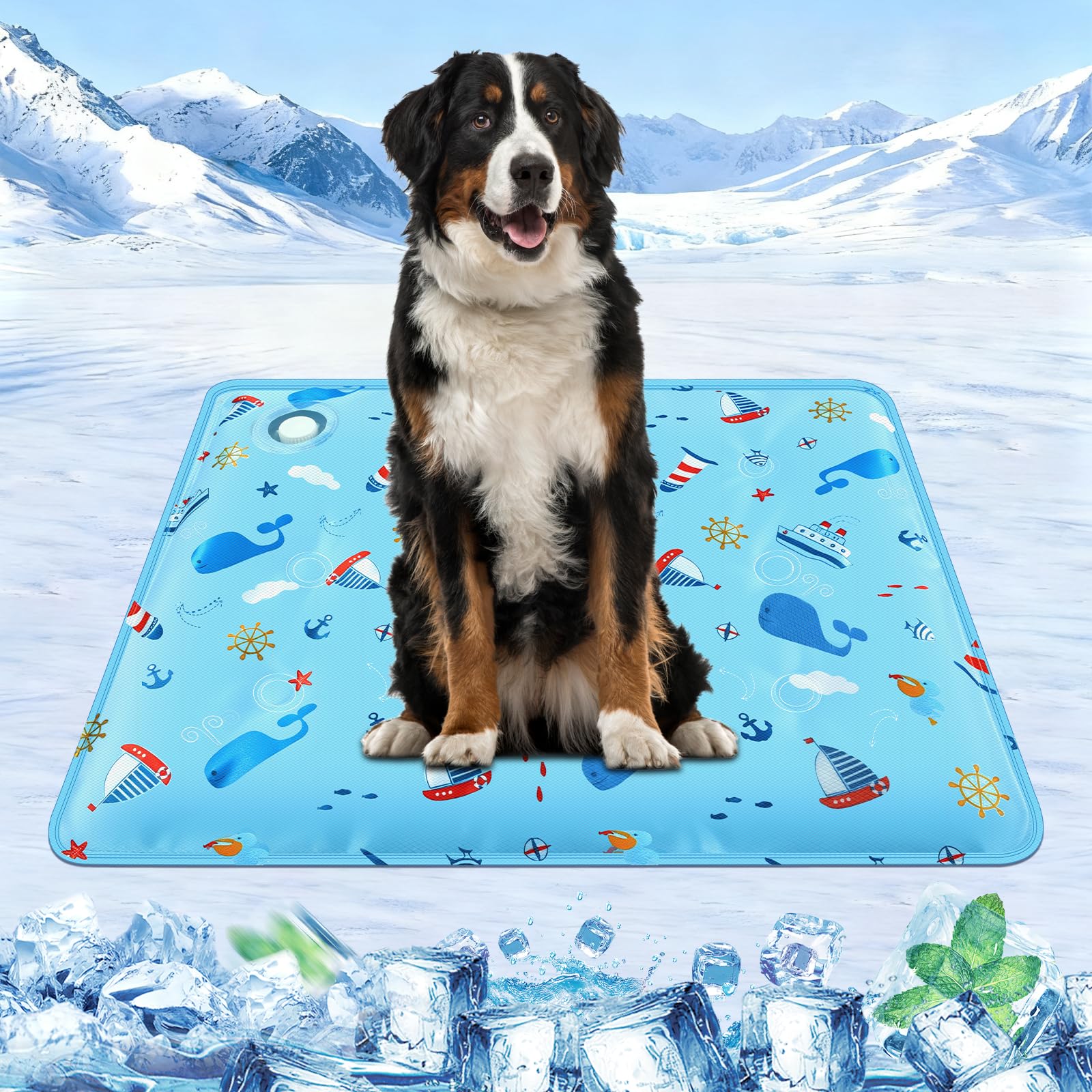 Manta Refrescante para Perros Gatos, Esterilla Refrescante para Perros y Gatos con Gel no Tóxico, Alfombra de Refrigeración para Mascotas Alfombrilla de Refrigeración Automática para Mascotas(60x90)